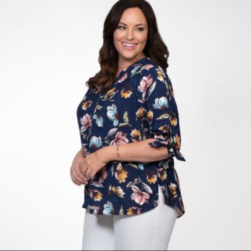 Kiyonna Floral Tunic Blouse